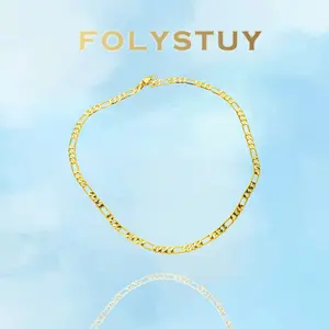 [FOLYSTUY (Y128)]Classic Figaro Link Necklace, 0.28" Width 23.6" Length Everyday Wear Accessory