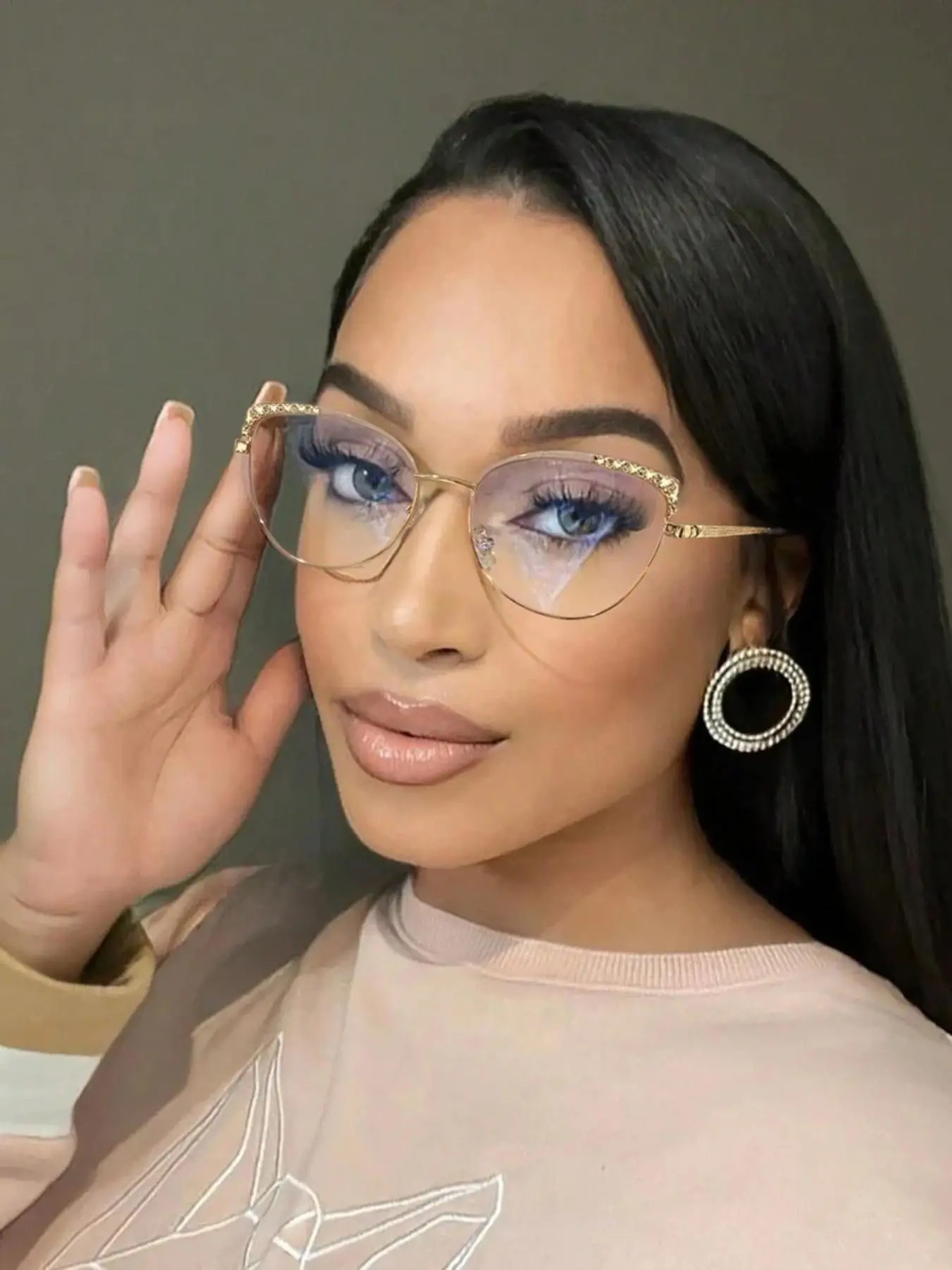 Women's Vintage Cat Eye Frame Eyeglasses, Blue Light Blocking Eyeglasses for Everyday Use, Fashionable Frames Glasses, Fashion Accessories for Outdoor Activities, Trendy Vintage Eyeglasses, Stylish Trendy Eyewear, Trendy Casual Glasses
