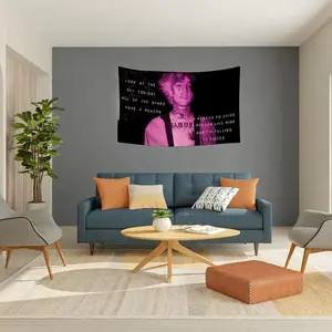 Lil Peep Flag 3X5Feet Star Shopping Lyrics Starry Background Wall Tapestry for Room Decor Decorations Supplies Linen Cotton bedroom decor tapestry chill room accessories Size