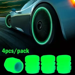 Luminous Car Tire Valve Stem Cap, Glow In The Dark Car Tire Valve Stem Cover, Motorcycle Vacuum Tire Valve Stem Cover, Car Accessories, Tyre Caps