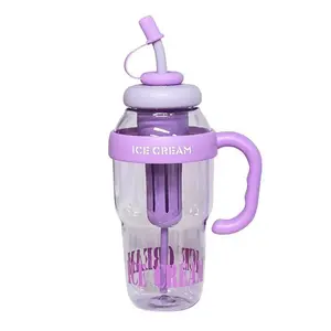 New High-Profile Plastic Cup for Women, Large Capacity Heat-Resistant Straw Cup, Portable Summer Drinkware, Stylish and Practical, Water Bottles