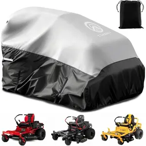 600D Heavy Duty Zero Turn Mower Cover,  Lawn Mower Cover with PU Coating & Air Vents, Reflective Strips, Storage Bag for Outdoor, 79" L x 46" W x 55" H, Black & Gray