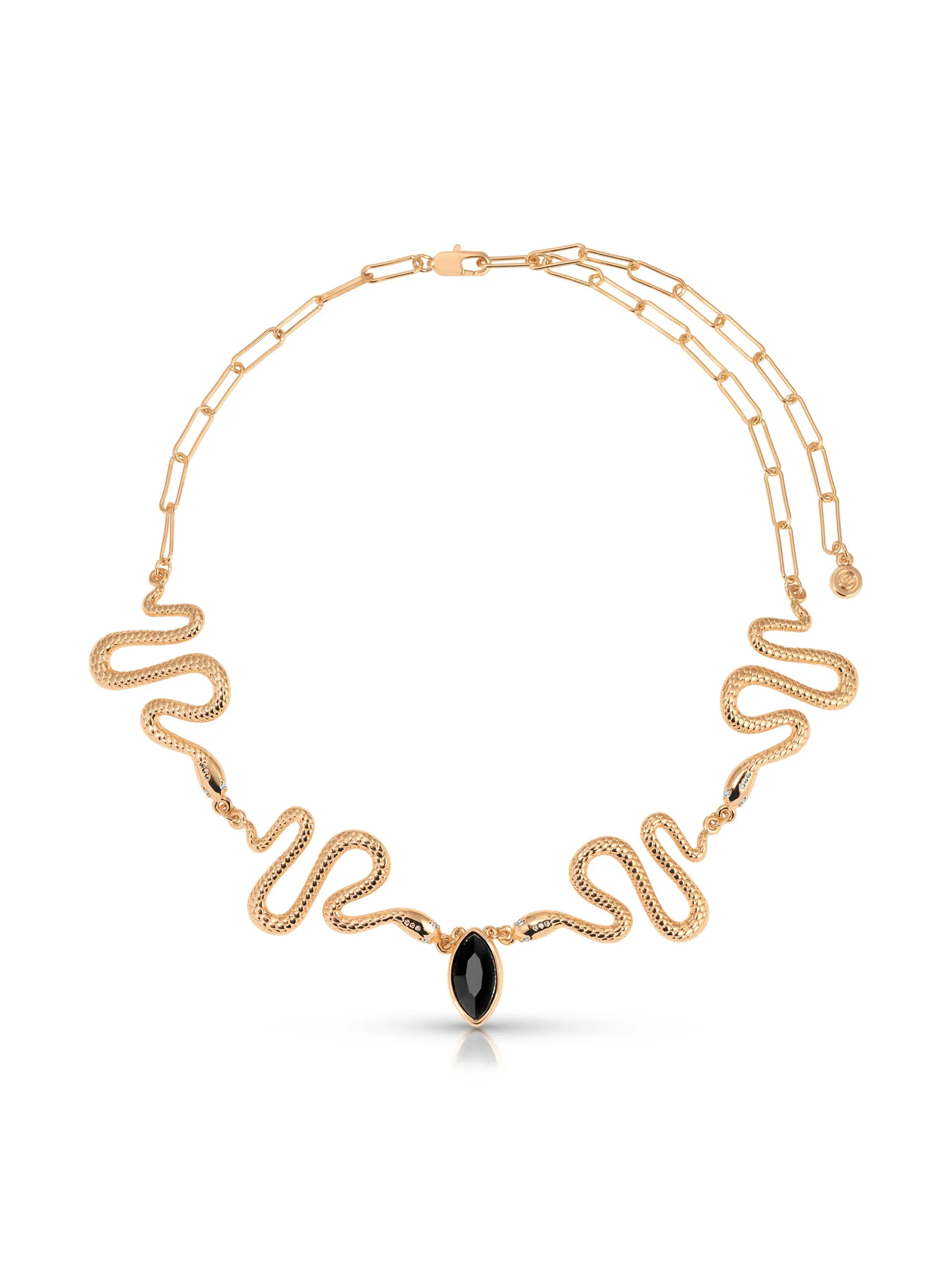 Black Crystal with 18k Gold Plating