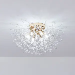 Gold Firework Branch Chandelier (60×33cm) - For Living Rooms, Dining Rooms