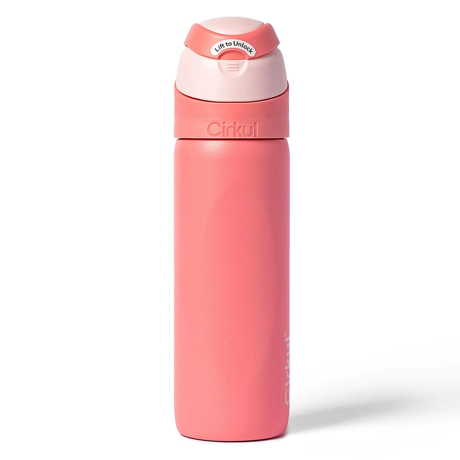 CIRKUL 26oz Reusable Stainless Steel Double-Wall Insulated Water Bottle with StrawSip Flip Lid, Leakproof Portable Charmed Coral Kitchenware Tumbler, 500-1000ml Reusable Tumbler with Cartridge for Longer Cold Retention