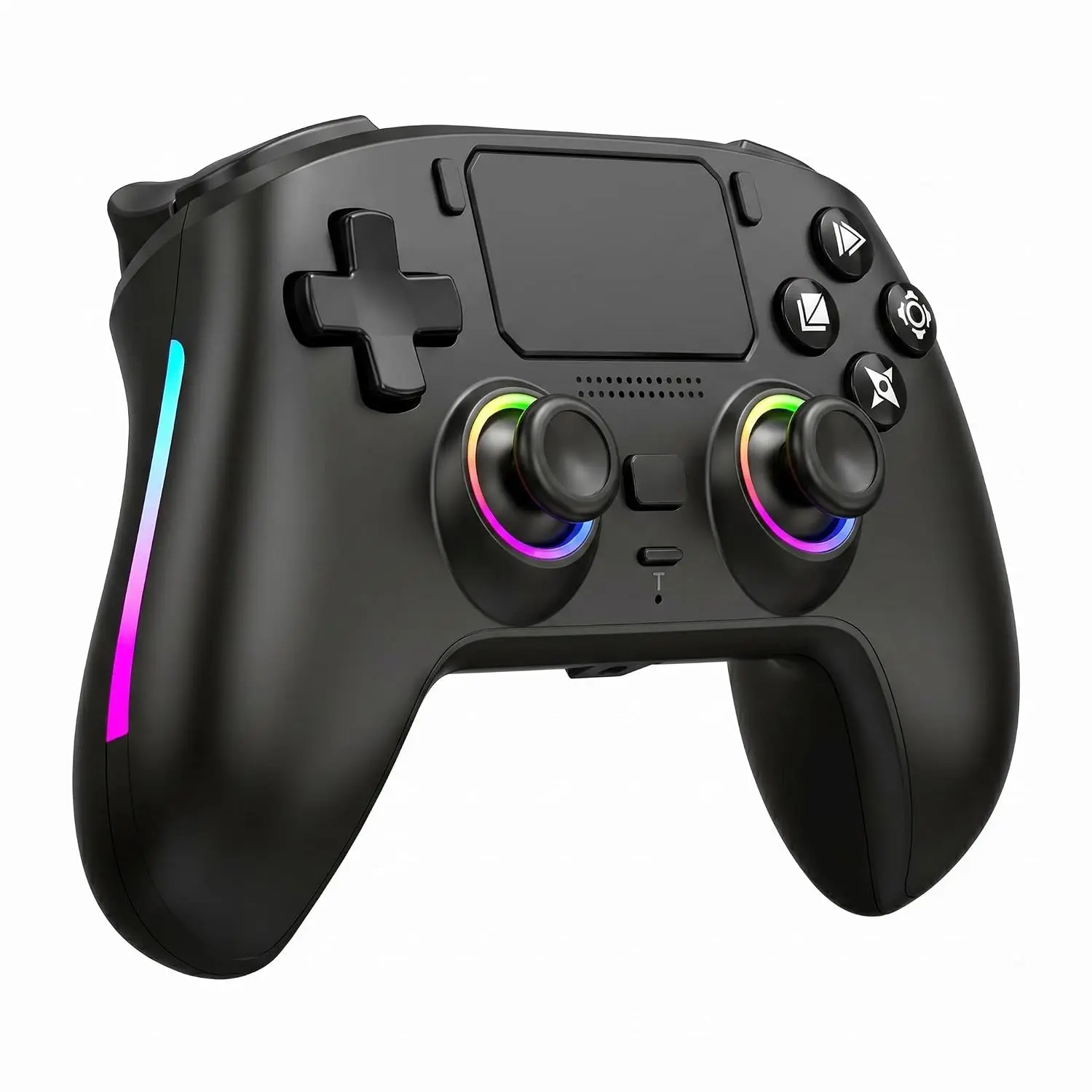 Wireless RGB Gaming Controller - Console Accessory, Gaming Accessory with Bluetooth 5.2 for PS3/PS4, PC/Steam, Windows, 7-Color Lighting, 1000mAh Battery, Hall Effect Controls, Turbo, Programmable Buttons, 3.5mm Jack (Does Not Support PS5), Accessories,te