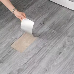 16-Piece Self-Adhesive Wood Grain Pattern Floor Stickers, 45cm Long Waterproof PVC Durable Realistic Wooden Patch, Ideal for Rent Houses/old House Renovation