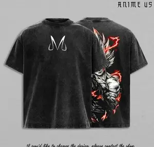 Warrior Power T-Shirt – Vintage Washed DBZ Inspired Tee, Anime Graphic Shirt, Oversized Soft Cotton Streetwear, Unisex Casual Apparel, Y2k Style, Gift For Fan 6FK