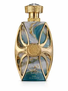 Amaran Taraf Verde 100ml Vanilla Unisex Eau de Parfum - Single Item - Luxurious Gold and Blue Marble Design, Elegant Perfume Bottle