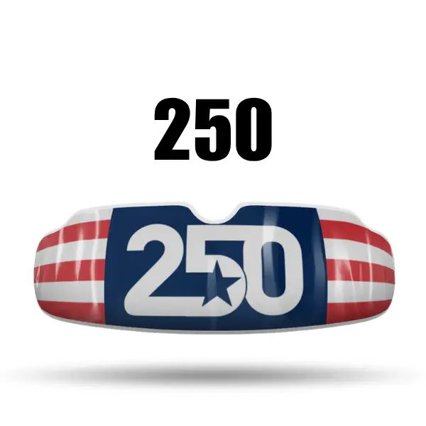 USA 250 QuickFit Moldable Sports Mouthguard - Boil n Fit, Dental Grade, Braces Safe for Coaches