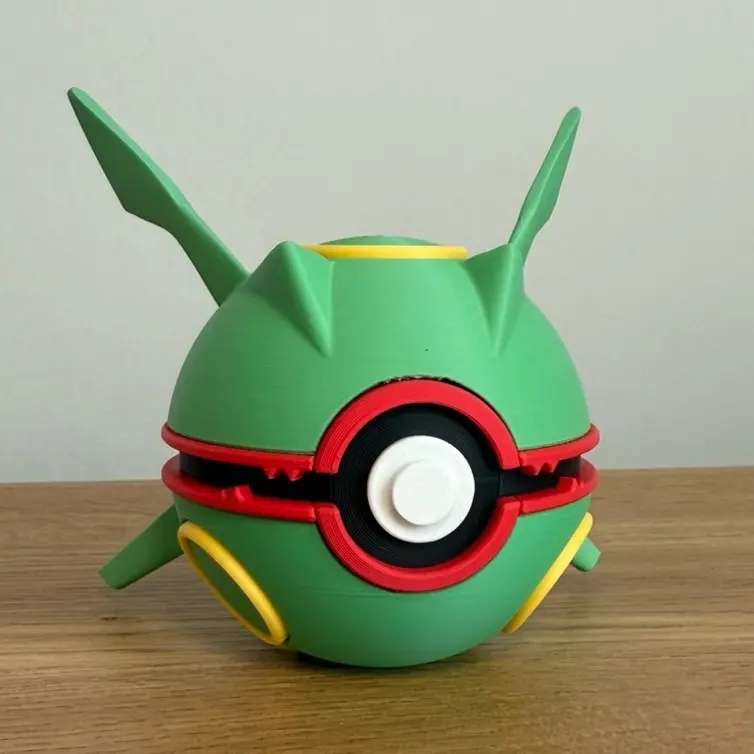 #0384 Rayquaza Ball - Made to Order, 3D Printed Pokeball Figure, High-Quality PLA