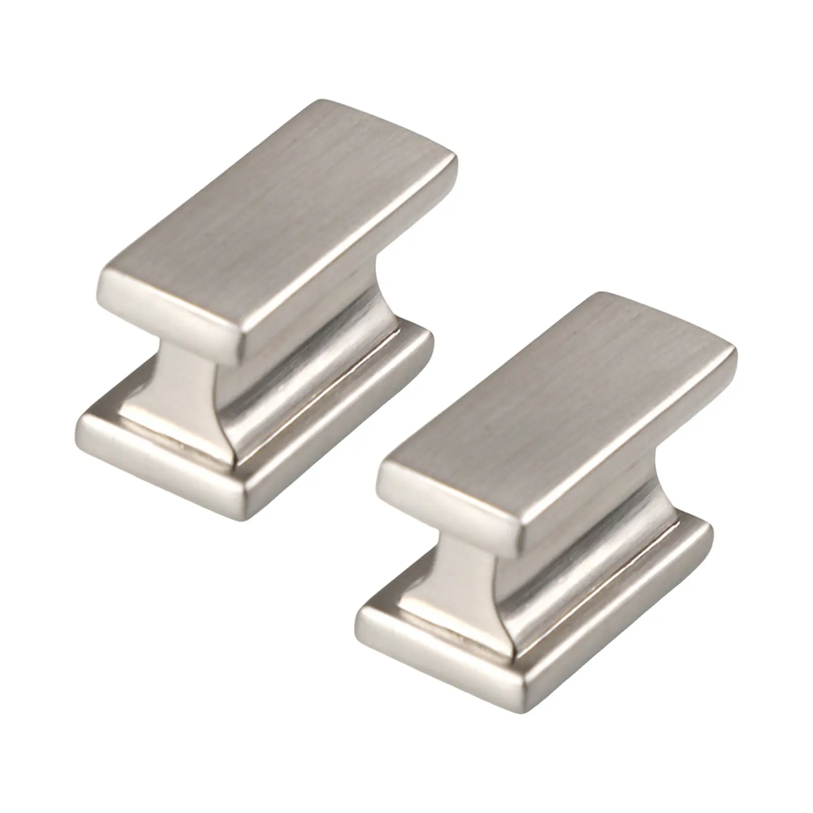 2PCS Square Cabinet Knobs, Brushed Nickel Finish, Modern Decorative Pulls Handles for Drawer Closet Kitchen Cupboard, Heavy Duty Easy to Install, Upgrade Thickened Design, Gold Color Optional