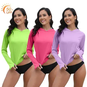 Women's 50+ Hoodie Shirt Long Sleeve T-Shirt for Hiking, Fishing, Outdoor Fitness, And Running, Lightweight Hoodie biker shorts women gym clothing outdoorfun