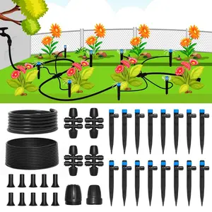 MIXC 95FT Quick Connector Automatic Irrigation System，Garden Plants Watering System For Lawn Patio Raised Bed  With 1/2''&1/4"Tubing,Drip Emitters