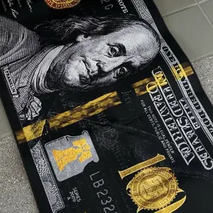$100 Bill Dollar Printed Rug - Non-Sip & Cushioned for Living Room, Bedroom, Kitchen & Bathroom