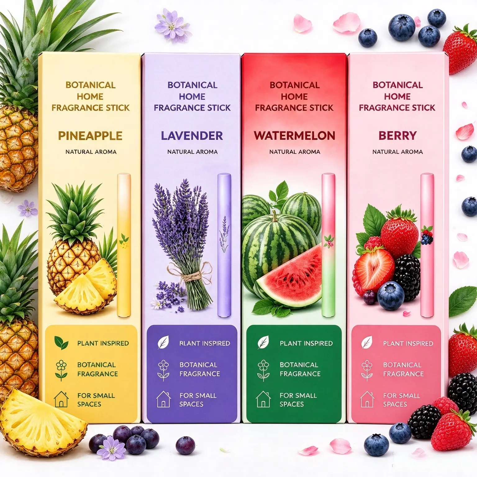 Portable Botanical Aroma Sticks for Home & Office - Natural Plant-Inspired Ambient Fragrance, Long-Lasting Scent Sticks with Multiple Options for Small Spaces, Bathroom, Car & Desk