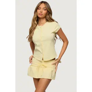 Yelena Lacey Button Up Top