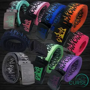 Color Flames Men's Belt, Fashion Accessory for Clothes fanny pack