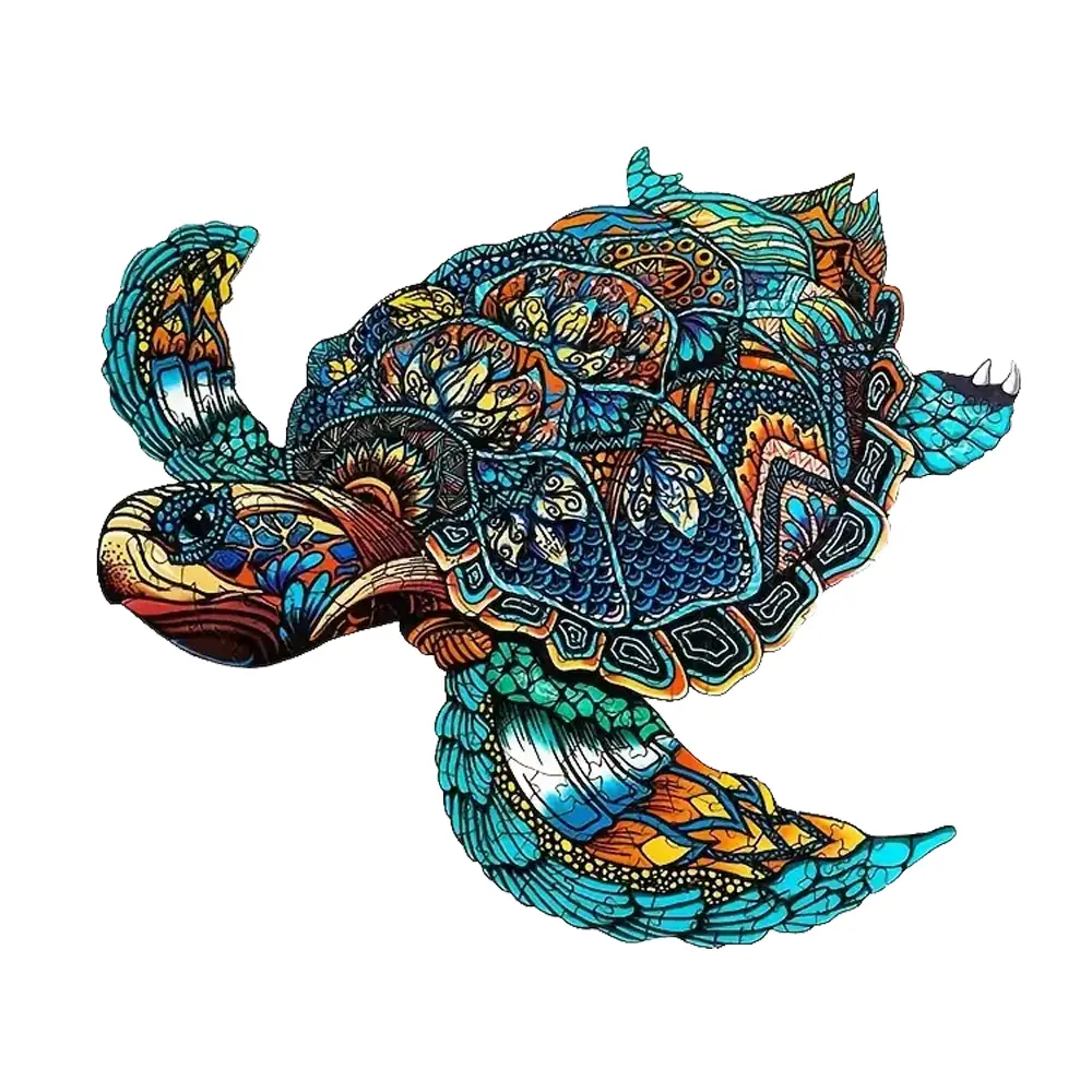 Wooden Sea Turtle Puzzle with Unique Shape for Adults - Modern Art Home & Room Decor, Ideal Gift for Puzzle Enthusiasts
