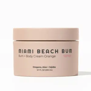 Miami Beach Bum-Oregano & Aloe Bum + Body Cream with Vitamin C for Firm, Smooth & Bump-free Skin- Available in 3.4oz (100mL) & 6.7oz (200mL)