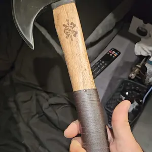 Grumpy Bear Garden Axe for Camping，Blade with Walnut Wood Handle-Great Christmas gifts