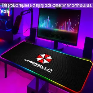 Resident Evil Mouse Pad Gaming Rgb Mousepad Backlit Keyboard Gamer Girl Xxl Laptop Mat Table Pads Deskpad