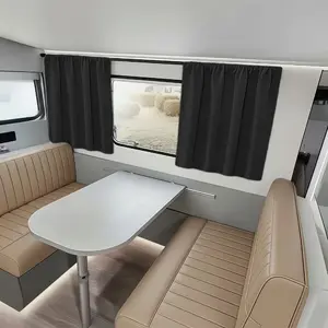 2pc Camping Window RV Curtains, Deep 100% Light Blocking Short Curtains, Insulated Winter Privacy Double Layer Bed Bottom Curtains