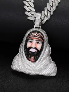 LYEECYEE Fashion Hip-Hop Jewelry Pendant, Enamel Portrait Pendant Hip-Hop Trendy Streetwear Necklace for Men, the perfect gift for festivals and parties.