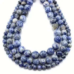 Natural Blue Lapis Lazuli Beads, Smooth Round Loose Beads for DIY Jewelry Making, Handmade Bracelet Necklace Accessories, DIY Beading Accessories 38cm/14.96in