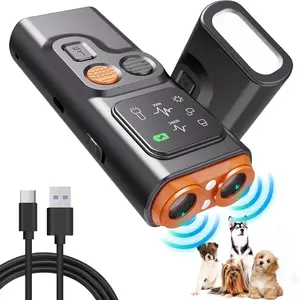 USB Rechargeable Dog Barking Deterrent, 1 Count Handheld Dog Behavior Correction Instrument with LED Flashlight & HD Screen, Pet Training & Behavior Aids, Portable Handheld Size