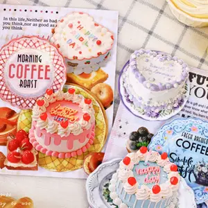 3 Pack Cake Stickers Dessert Theme Journal Decor Creative Food Collage Materials Fun Theme Stationery Supplies