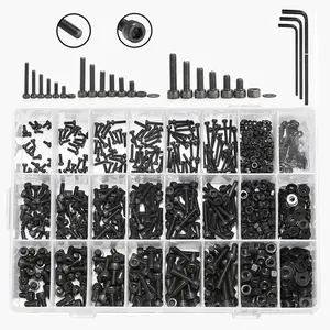 Anti Rust M2 M3 M4 Screws Nuts and Washers Assortment, 1260pcs/box Grade Hex Socket Head Cap Metric Bolts and Nuts Kit for DIY, Auto Repair, Home Improvement, Garage & Workshop Storage