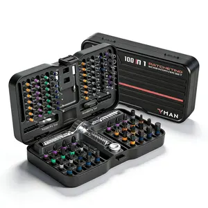 100-In-1 Precision Ratchet Screwdriver Set, Magnetic Power Tool, 40nm Torque, H6/h4 Bits & Phillips Head, Ideal Christmas Gift for DIY Repair