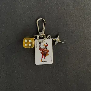 1/20pcs Ace of Spades Keychain Set with Star Pendant, Iron & Plastic, Ideal for Trendy Bag Charms, Car Accessories - Valentine's Day & New Year Gift