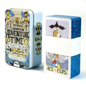 78Cards Adventure Time Tarot Deck in a Tin Box Gilded Edge Classic Tarot Cards For Beginners Fortune Telling Game Card Divination Fate Party Family Board Game Tarot Card Decks