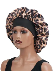 Women's Wide Brim Sleep Cap with Elastic Band, Soft Satin Material, Suitable for Curly and Straight Hair, Unisex Nightcap for Comfortable Sleep, Sleeping Bonnet, Sleep Bonnets