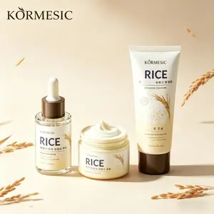 KORMESIC Skin Care Set, Korean Skin Care with Rice Cleanser, Serum and Moisturizing Cream 3pcs for Women, Teen Girls, Mom, Daughter, Perfect for Mother's Day, Birthday, Christmas & Daily Skincare, Korean Beauty