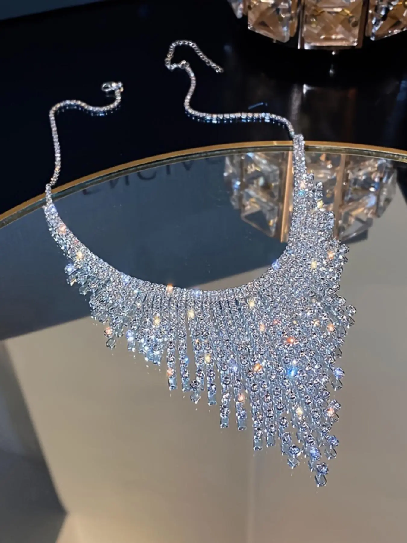 Rhinestone Decorated Bling Pendant Necklace for Women for Gift, Elegant Necklace for Fashion Jewelry Party, Daily Decor, Trendy All-match & Exquisite Jewelry for Birthday Gift, Shining Necklace