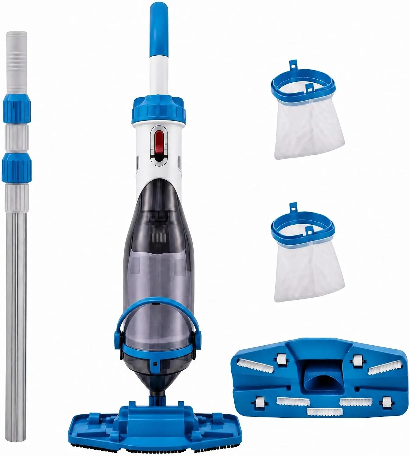 GARVEE Cordless Rechargeable Pool Vacuum Cleaner with Telescopic Pole, 30W Motor, 18.5 GPM Suction, 14000 rad/min,  1.3L Dust Box, 120-Mesh Filter for Above Ground & Inground Pools, Pool Accessories, Swimming Pool Accessories