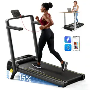 YPOO Compact Fold Treadmill Walking Pad - Portable Under Desk At-Home Incline Folding Treadmill, Manual Incline Adjustment, Colorful Handrail Display, Remote Control, Office Home Fitness Equipment, Walking Pad Treadmills