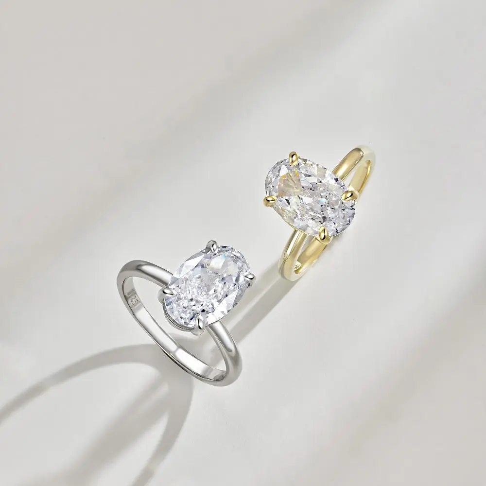 Loveden 3ct Oval Shaped Engagement Ring For Women Wedding Party Gift s925 Sterling Silver Ice Flower Cut High Carbon Diamond Ring Fashion Luxury Jewelry Accessories LD.