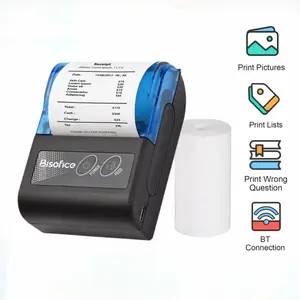 Portable Mini Thermal Printer 2 Inch Wireless USB Receipt Bill Ticket Printer with 58mm Print Paper Compatible with IOS Android Windows for Restaurant Sales Retail