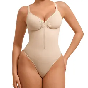 Hot-Selling Sexy High Elastic Zipper Tight V-Neck Camisole Waist-Cinching Slimming Shapewear Bodysuit, Shapewear for Women