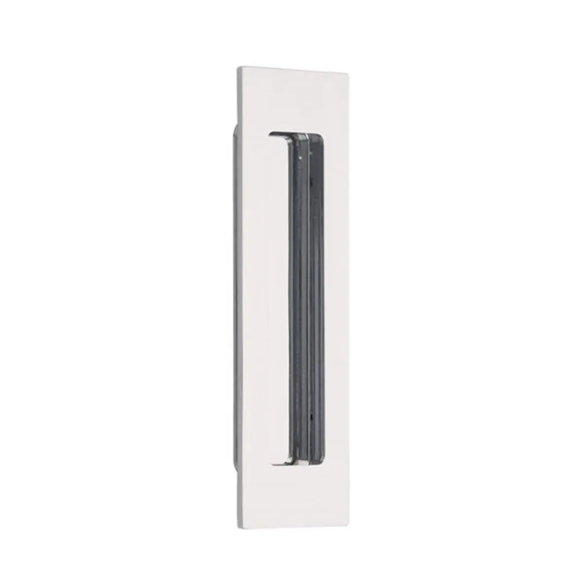 Emtek 220306US26 Solid Brass Modern Rectangular Flush Mount Door Handle for Sliding Doors, 1-3/4" x 6", Bright Chrome Finish, Door Handles