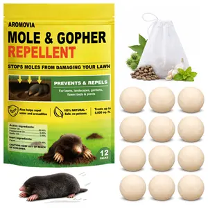 Mole Repellent for Lawns and Yard, Mole and Groundhog Repellent Outdoor, 12 Packs Natural Gopher Repellant Balls for Lawns, Gardens, Yards, Farms and Orchards, Safe for People and Pets