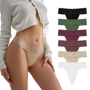 3/6-Pack Women's Lace underwear Seamless No-Show Breathable Minimalist Lingerie for Bridal comfy soft comfortable Womenswear underwear women