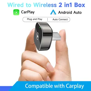 PIONRAY 2026 Latest Upgrade Wireless CarPlay Adapter for iPhone/Android Auto, Fast Connection, No Latency, Hands-Free Call, Wireless Adapter, Wireless CarPlay Dongle, Mini USB Design for Cars with Wired CarPlay Plug and Play Easy Use