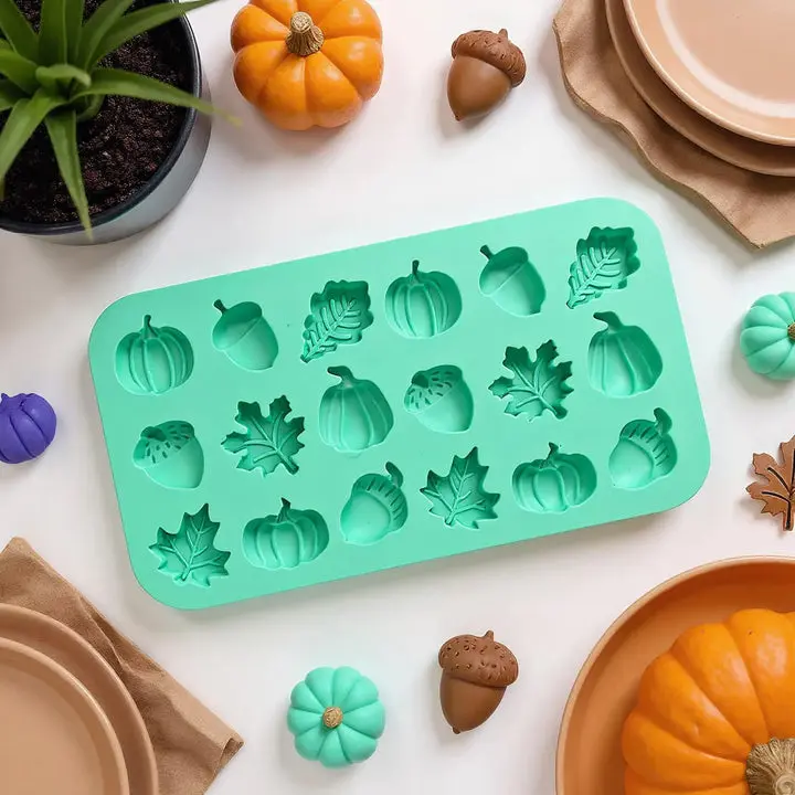 Mini Fall Silicone Mold Set - Pumpkin, Leaves & Acorn