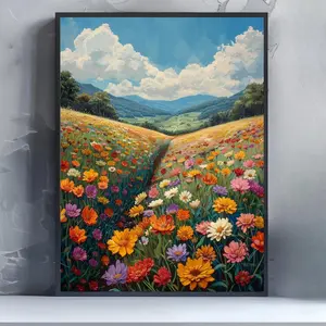 Flower Pattern DIY Diamond Arts Colorful Painting Kit without Frame, Multicolor DIY 5D Diamond Arts Painting, Wall Art Decor for Home Living Room Bedroom