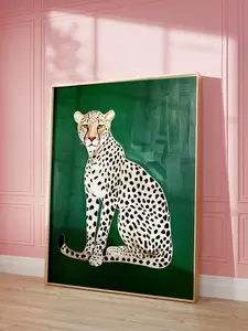 Leopard Art Poster – Trendy Maximalist Wall Art | Preppy Glam Decor for Bold Teen Spaces
